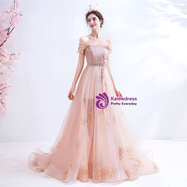 In Stock:Ship in 48 Hours Pink Tulle Prom Dress