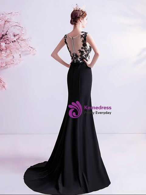In Stock:Ship in 48 Hours Black Mermaid Prom Dress