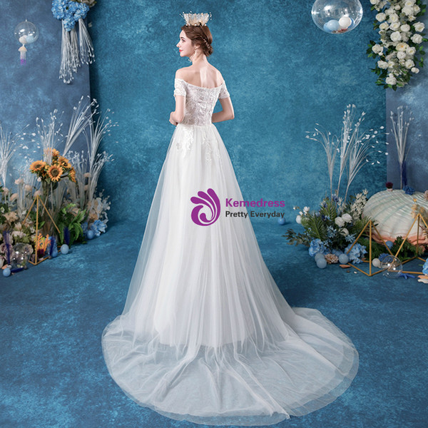 In Stock:Ship in 48 Hours White Tulle Corset Wedding Dress