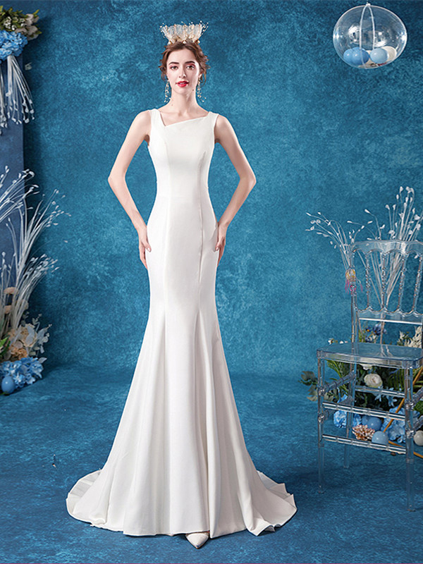 In Stock:Ship in 48 hours Satin Lace Mermaid Wedding Dress
