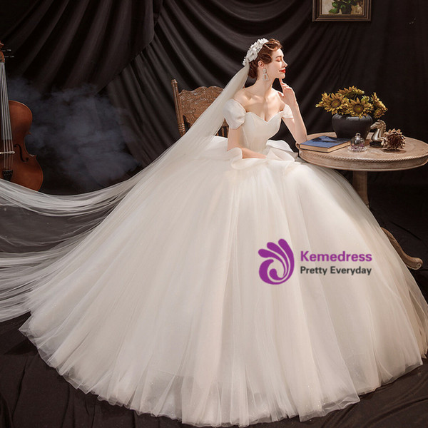 In Stock:Ship in 48 Hours Adorable White Tulle Wedding Dress