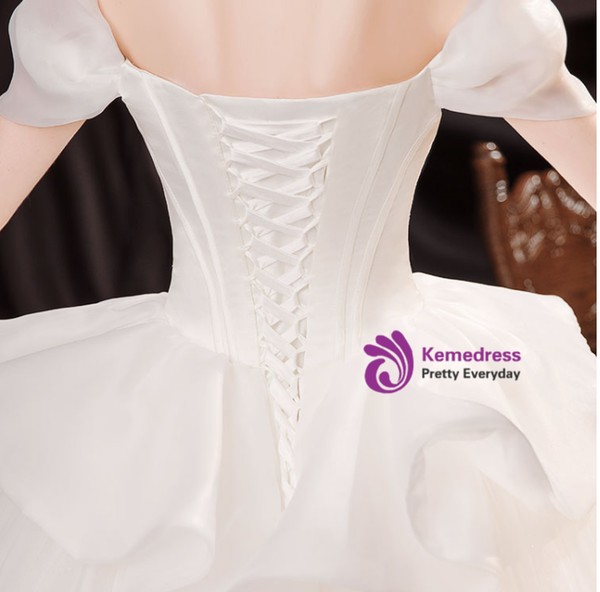 In Stock:Ship in 48 Hours Adorable White Tulle Wedding Dress