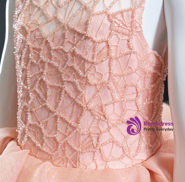 Orange Beading Sleeveless Organza Flower Girl Dress