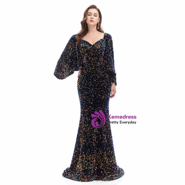 Navy Blue Mermaid Square Neck Long Prom Dress