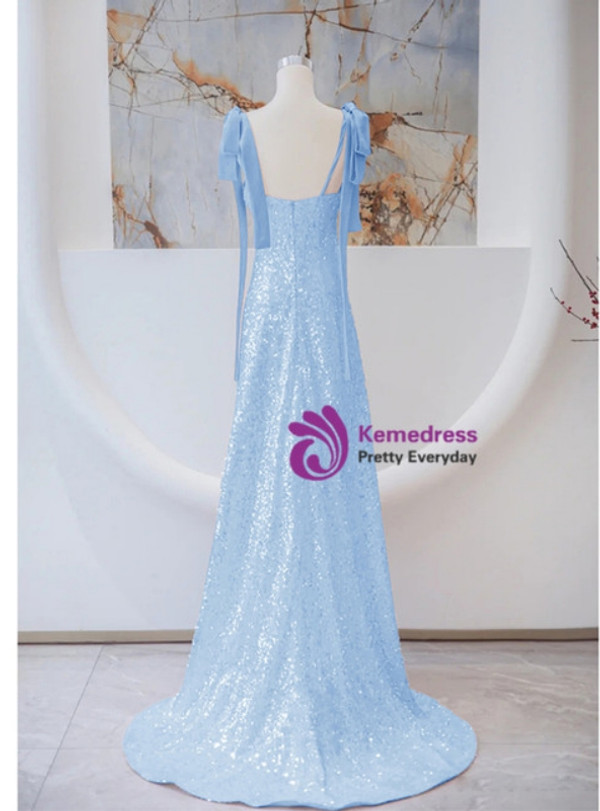 Sexy Pink Sequins Mermaid Straps Prom Dress