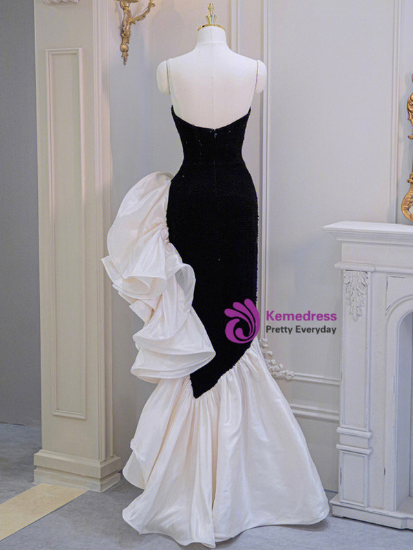 Sexy Black Mermaid Sequins Sweetheart Prom Dress