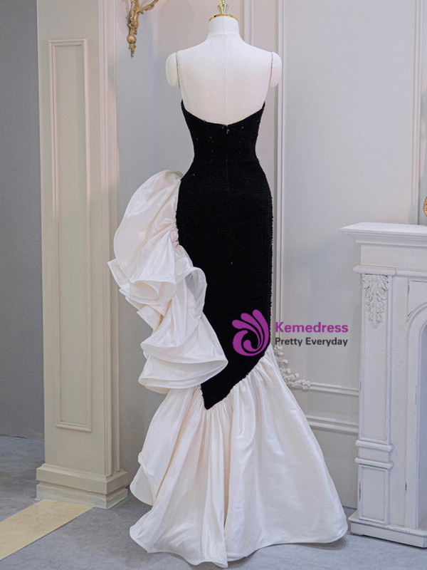 Sexy Black Mermaid Sequins Sweetheart Prom Dress