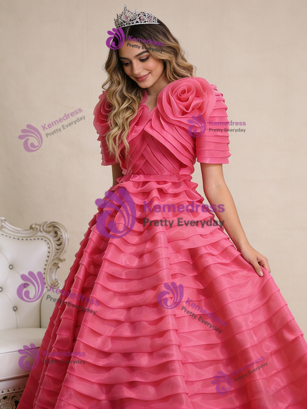 Fuchsia Mermaid Beading Sequins Prom Dress