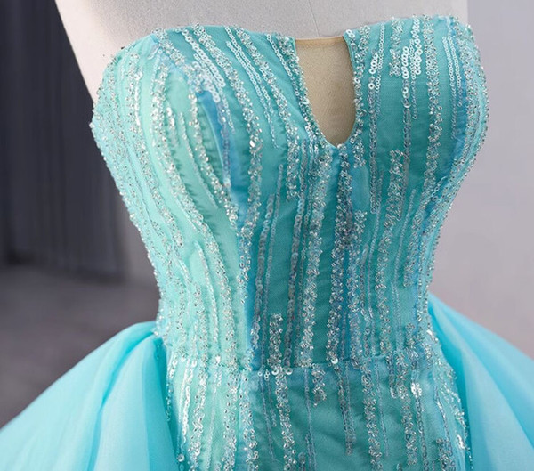 Sexy Green Mermaid Sequins Strapless Prom Dress