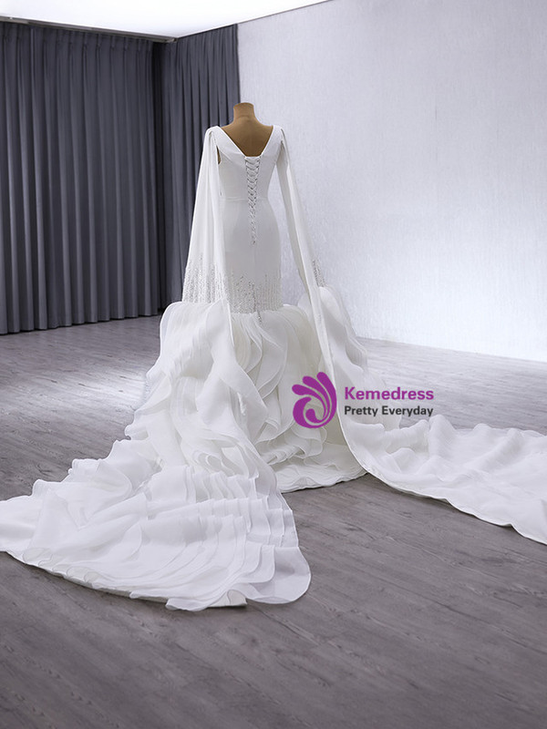 Sexy White Mermaid Sequins Wedding Dress