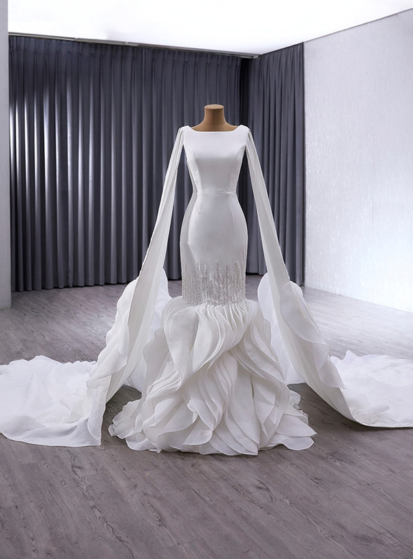 Sexy White Mermaid Sequins Wedding Dress