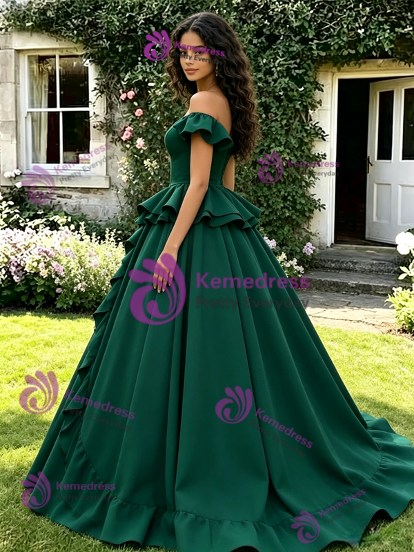 Simple Green Off The Shoulder Quinceanera Dress