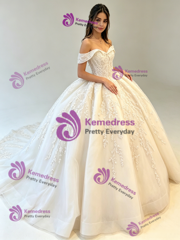 Ball Gown Off The Shoulder Appliques Quinceanera Dress