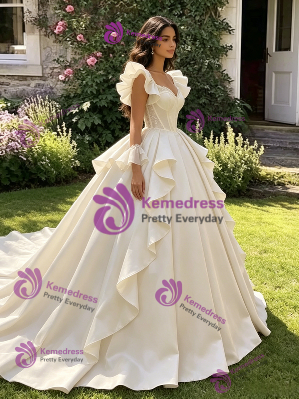 Ivory Straps Ball Gown Quinceanera Dress
