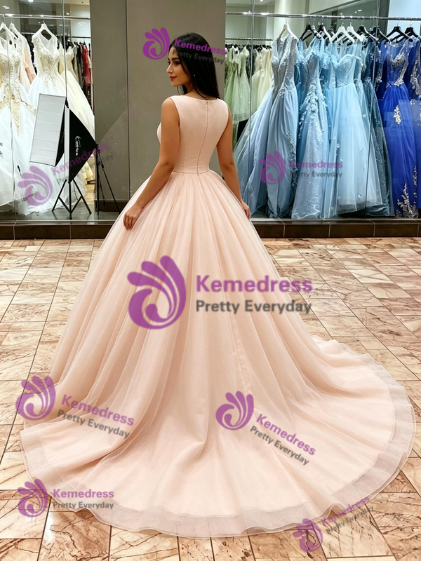 Tulle Scoop Neck Sleeveless Quinceanera Dress