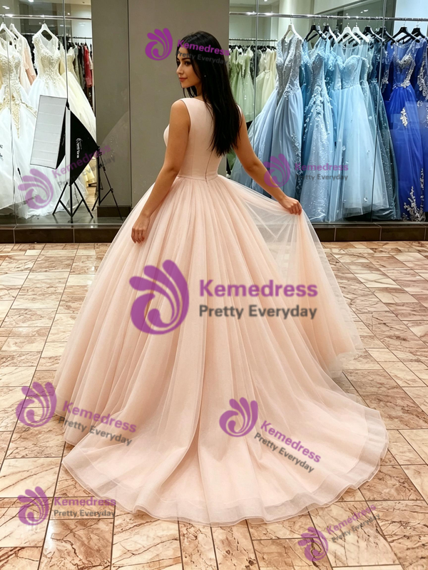 Tulle Scoop Neck Sleeveless Quinceanera Dress
