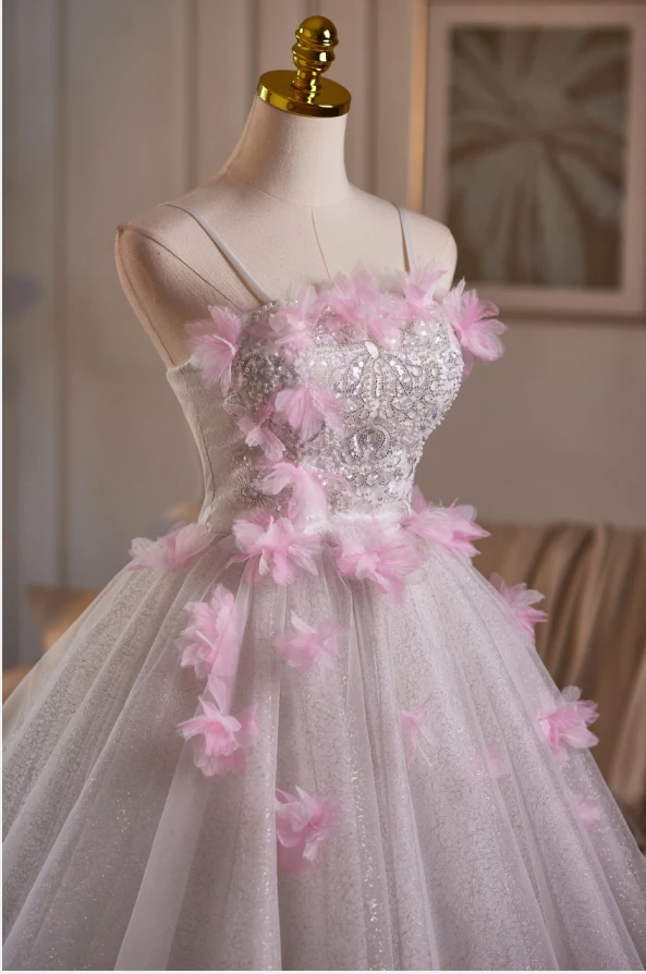 Tulle Sequins Spaghetti Straps Homecoming Dress