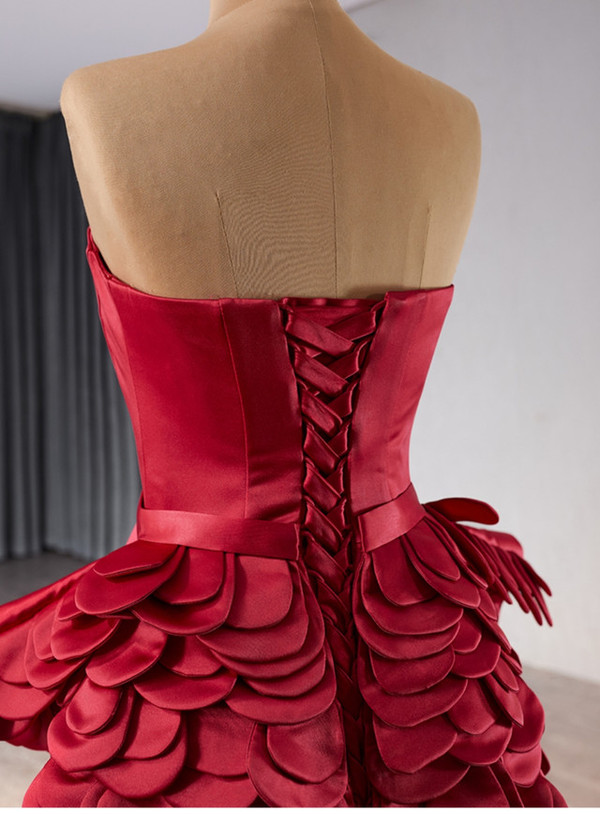 Burgundy Mermaid Satin Sweetheart Prom Dress
