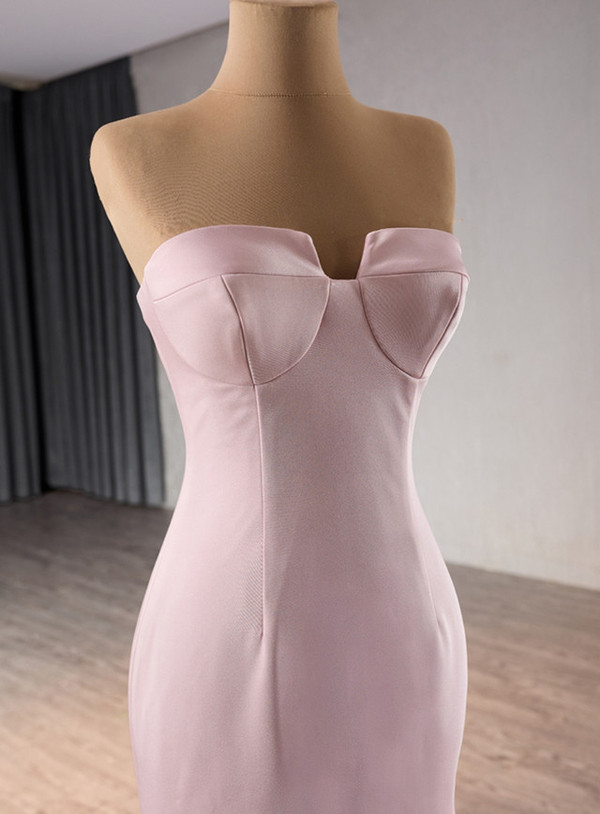 Pink Mermaid Strapless Colorful Flower Prom Dress
