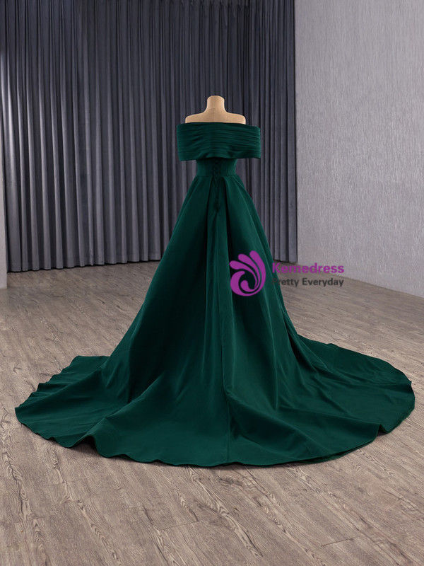 Green Pleats Sequins Beading Prom Dress