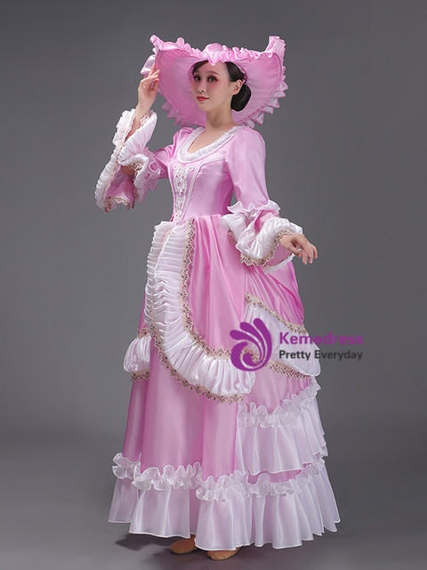 Pink Long Sleeve Lace Rococo Vintage Dress