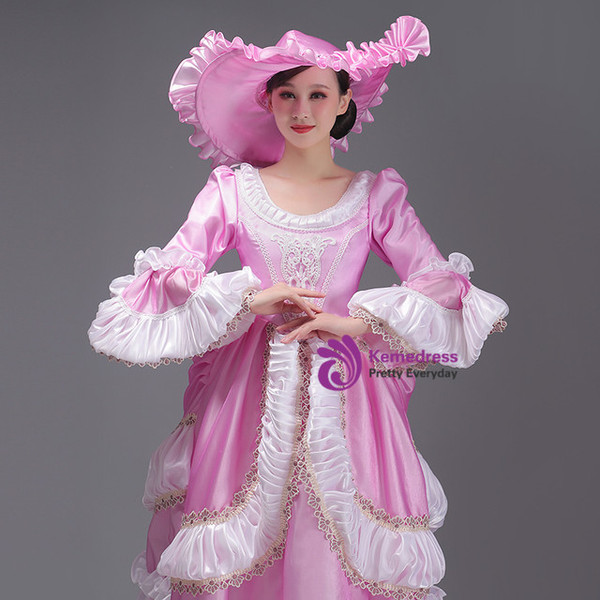 Pink Long Sleeve Lace Rococo Vintage Dress