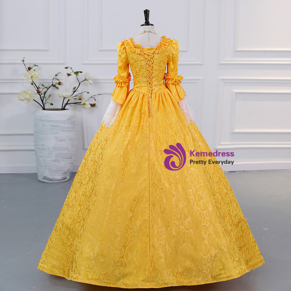 Burgundy Long Sleeve Pleats Victorian Dress