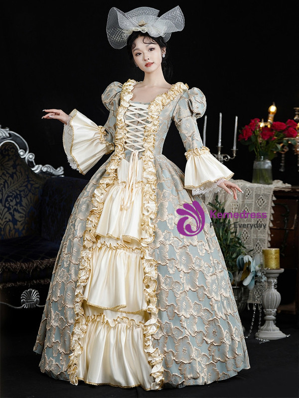 Green Long Sleeve Victorian Vintage Dress
