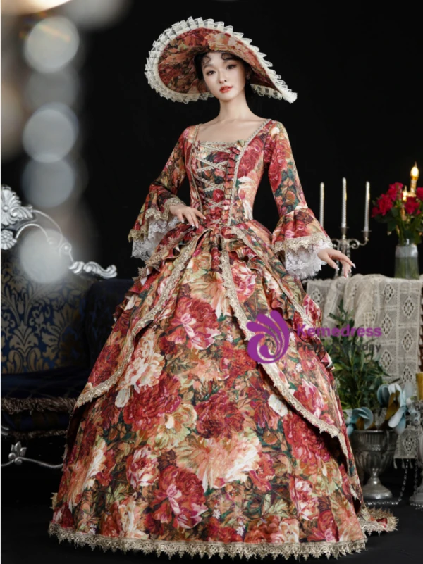 Classical Oil Painting Court Aristocrat Long Sleeve Vintage Dress