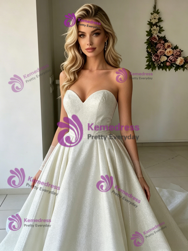 Ball Gown White Strapless Wedding Dress