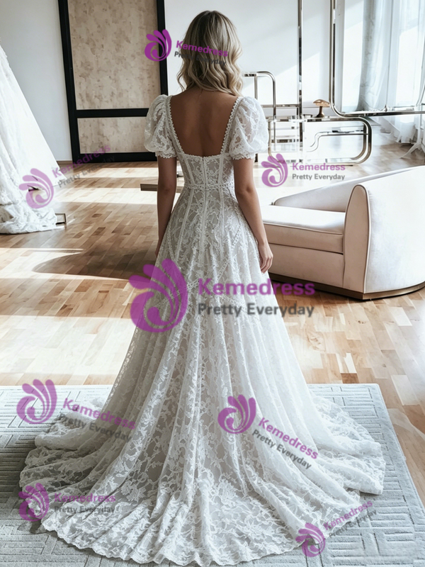 White Mermaid Lace Off the Shoulder Wedding Dress