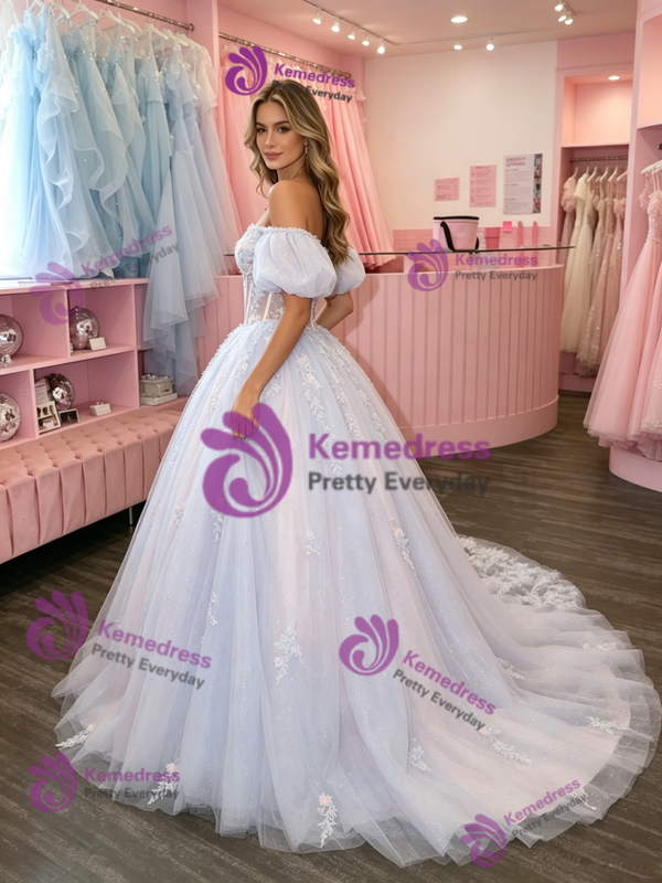 Tulle Off the Shoulder Prom Dress