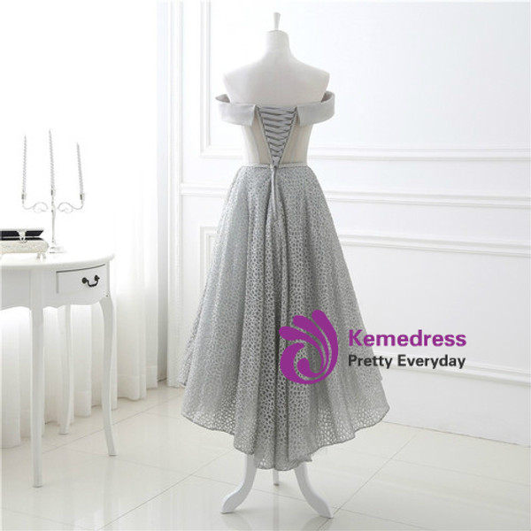 Sexy High Low Prom Dress  Off the Shoulder Prom Dresses