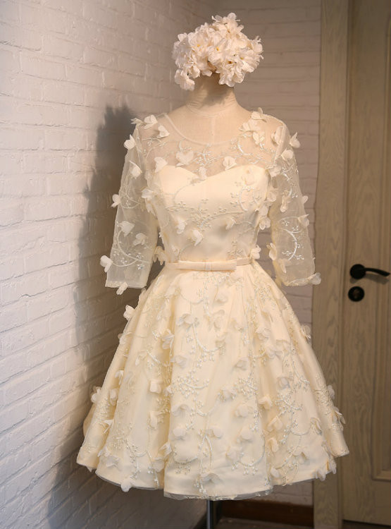 New 2017 Short Prom Dress Bridesmaid Dresses Tulle Flowers Sexy