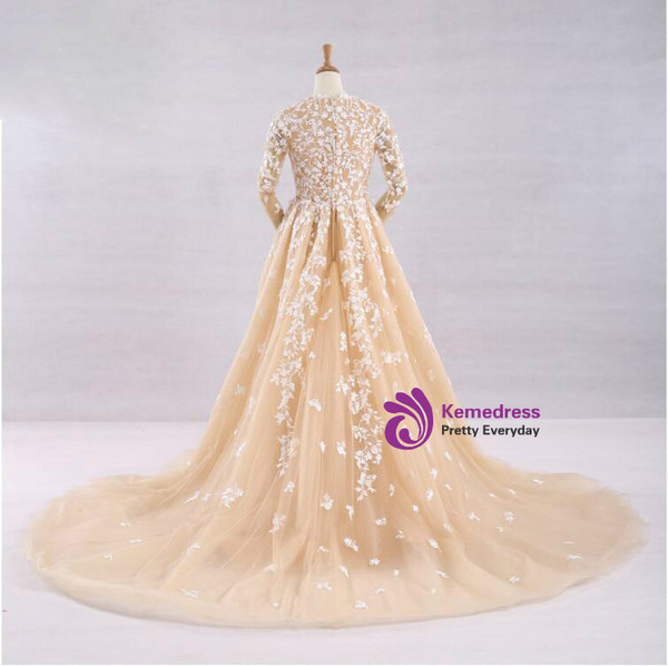 Cheap prom dresses 2017 Evening Party Dress Nude Color Tulle Crystal Royal Party