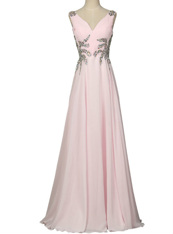 Black Prom Dresses Long Design Sexy V Neck Sleeveless Evening Prom Gown