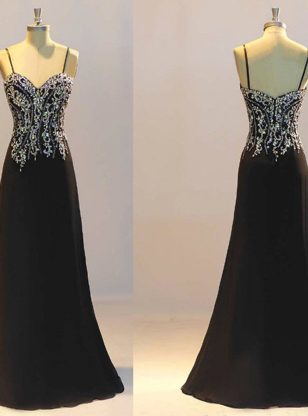 New Prom Dresses  Black Prom Dresses Sheath Prom Dresses Crystal Evening Dresses