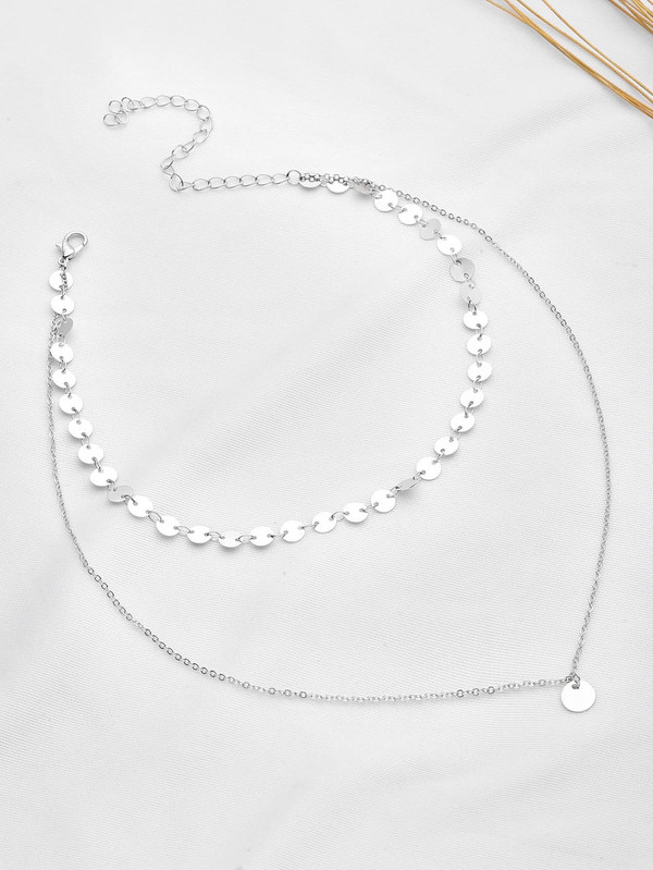 Coin Fringe Detail Delicate Necklace 2017