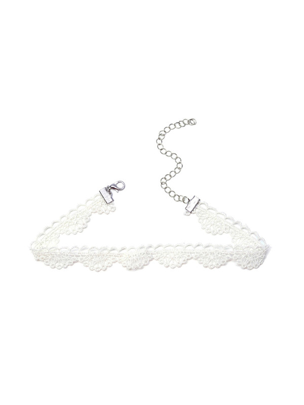 White Lace Scalloped Choker
