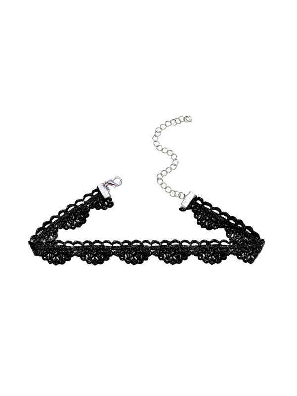 Black Hollow Out Choker Necklace