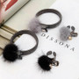 Statement Mink Fur Ball Crystal Open-end Ring Bracelet