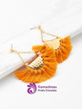 Fan Shaped Tassel Earrings