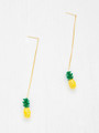 Pineapple Design Long Drop Earrings