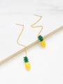 Pineapple Design Long Drop Earrings