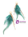 Feather And Chain Design Drop Earrings