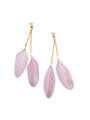 Feather Decorated Earrings With Faux Pearl