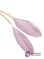 Feather Decorated Earrings With Faux Pearl