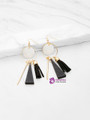 Triangle And Tassel Detail Drop Earrings
