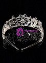 In Stock Sparkling Silver-plated Alloy Tiara With Rhinestones & Pearls