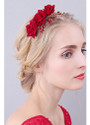 Alluring Wedding Hair Ornaments With Cloth Roses & Rhinestones cheap